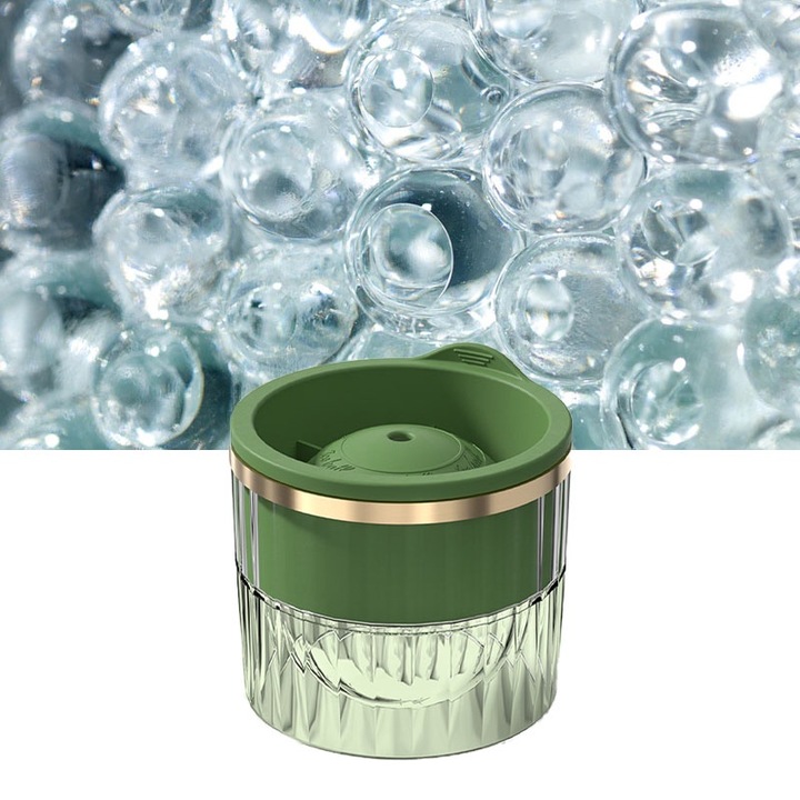 Jégkocka forma, Jormftte, kerek modell, műanyag és szilikon anyag, zöld, szett