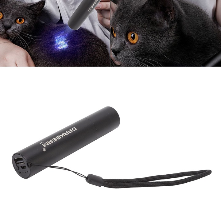 Jormftte UV lámpa, 2200mAh, USB töltés, 129x25x25mm, lila fény