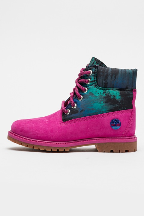 Timberland, Боти Heritage с набук, Фуксия/Тъмносин