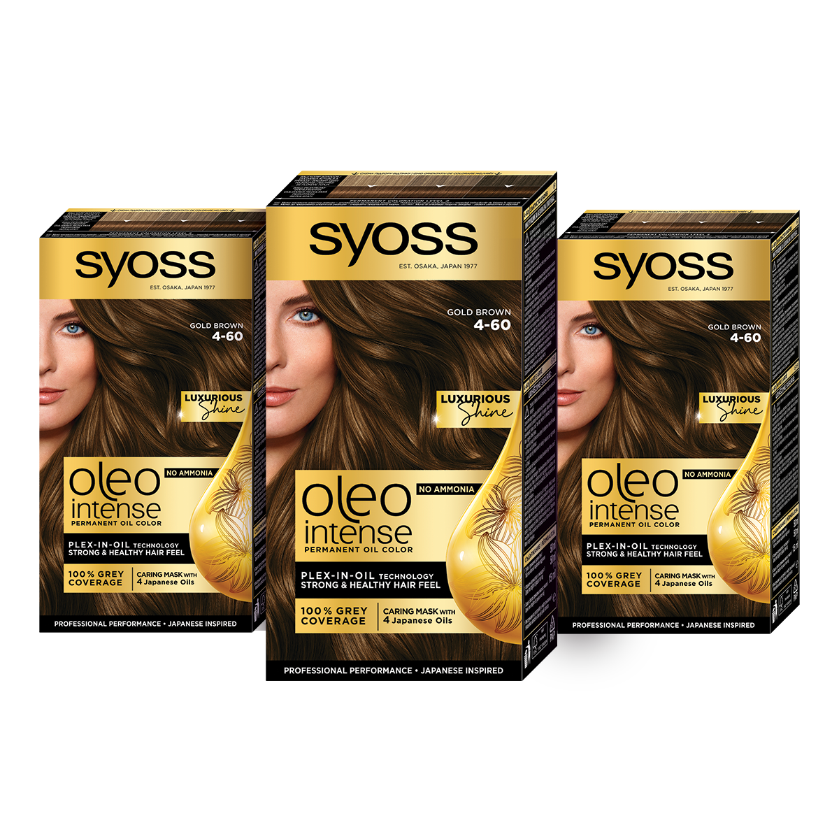 Pachet: 3 x Vopsea de par permanenta fara amoniac Syoss Color Oleo ...