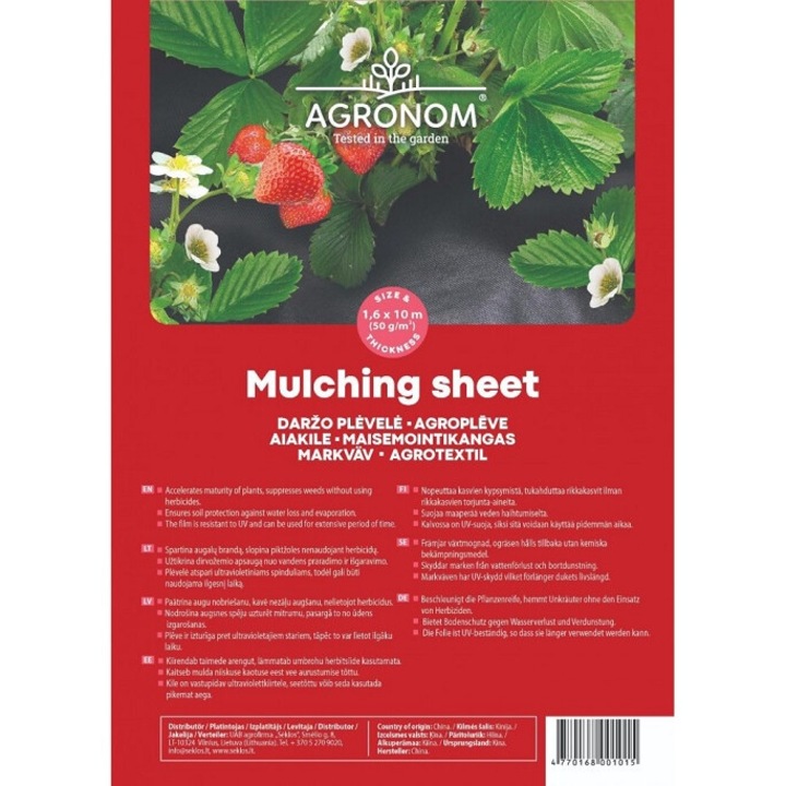 Folie de mulcire 1.6x10M, 50 grame/mp, Agronom