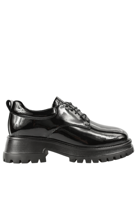 Pantofi casual, dama, FORMAZIONE, 52313L negru, piele lacuita, Negru