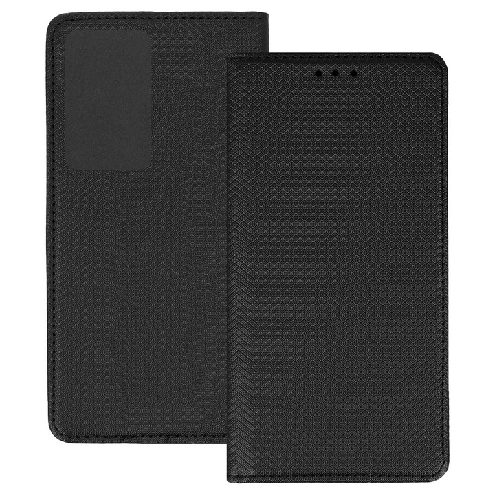 Husa pentru Honor 200 Lite 5G, PU Casual Book, Buzunar card, Inchidere magnetica, Functie stand / suport, Decupaj difuzor apeluri, Acoperire completa 360 de grade, Protectie fata-spate, Tip carte, Negru
