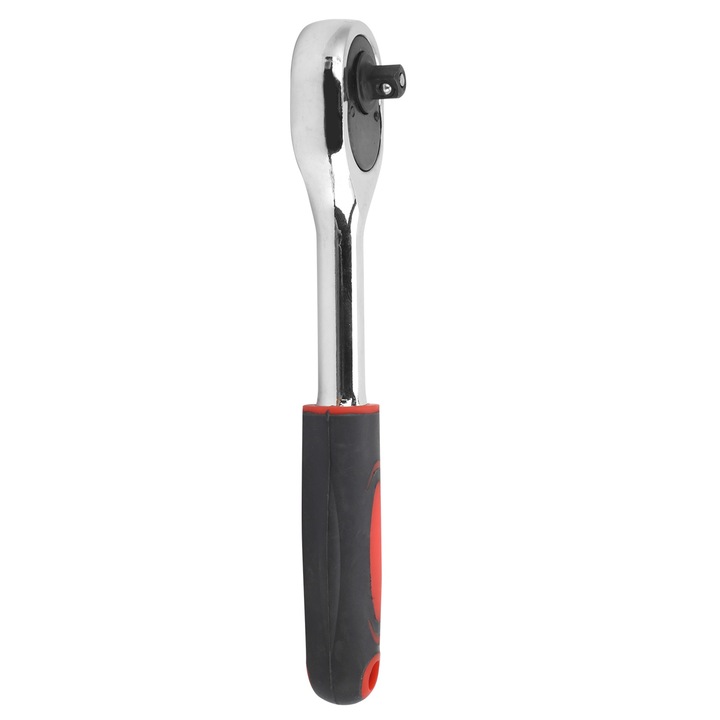 Cheie cu ratchet 1/4in Enforose, 24 dinti, din otel crom-vanadiu, rosu-negru, 159mm