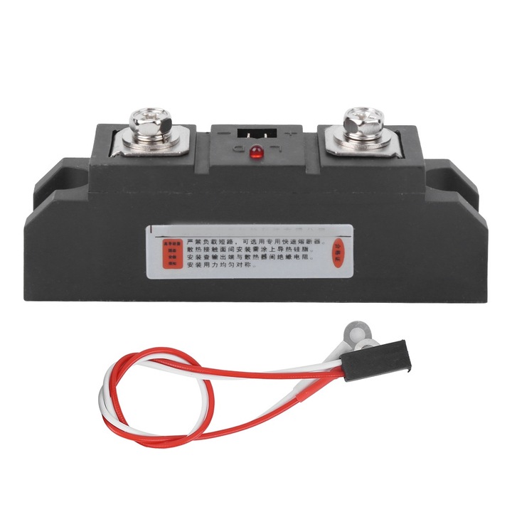 Enforose félvezető relé, 4-32V DC, 30-480V AC, műanyag, csatlakozókábel készlettel