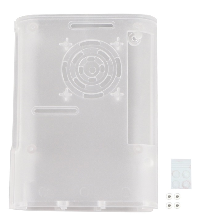 Калъф за Raspberry Pi 4 Model B, Mmgoqqt, ABS, защита, топлоотвеждане, комплект 4 подложки против плъзгане
