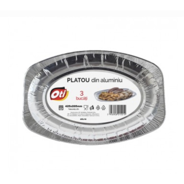 Platou din aluminiu 425 x 285 mm, 3 buc/set