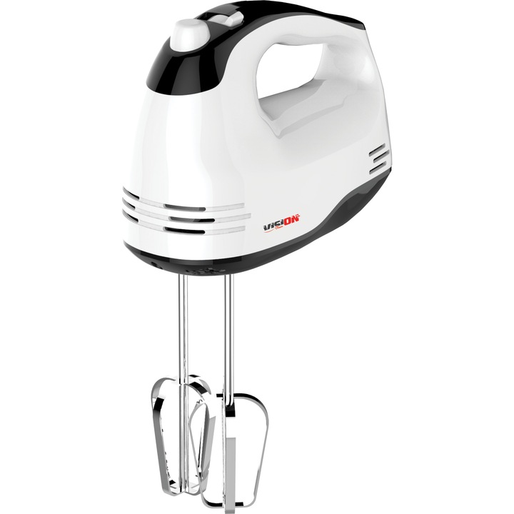 Миксер Vision Chef VMM120A, 120 W, 5 скорости, Неръждаема стомана, Бял/Черен
