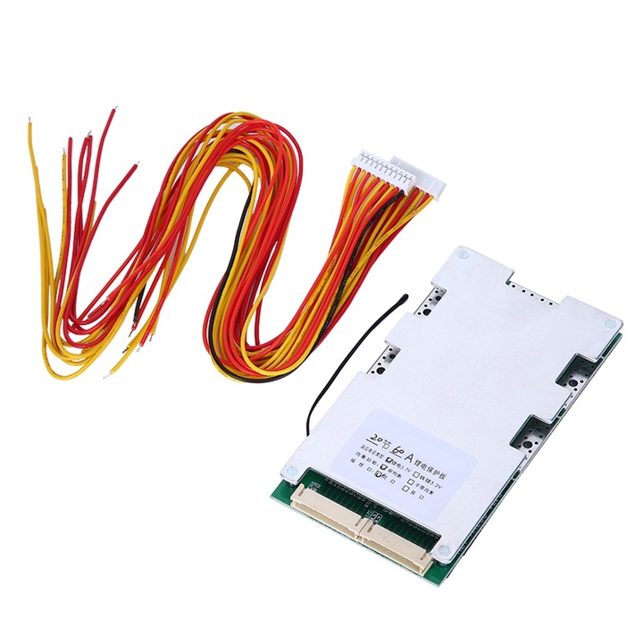 Placa de protectie pentru baterie litiu 20S 60A, Enforose, incarcare echilibrata, protectie la suprasarcina, 82g