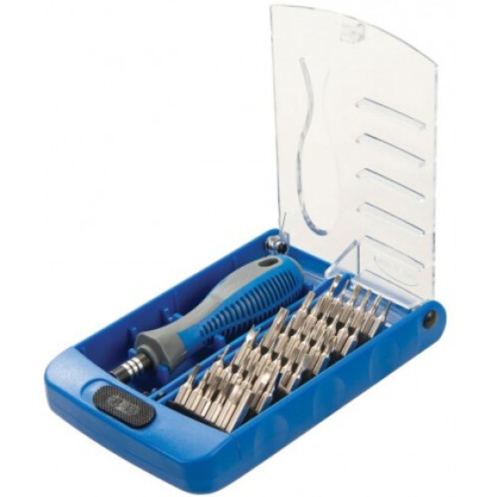 Silverline 37 részes precíziós csavarhúzó készlet, szénacél, szürke