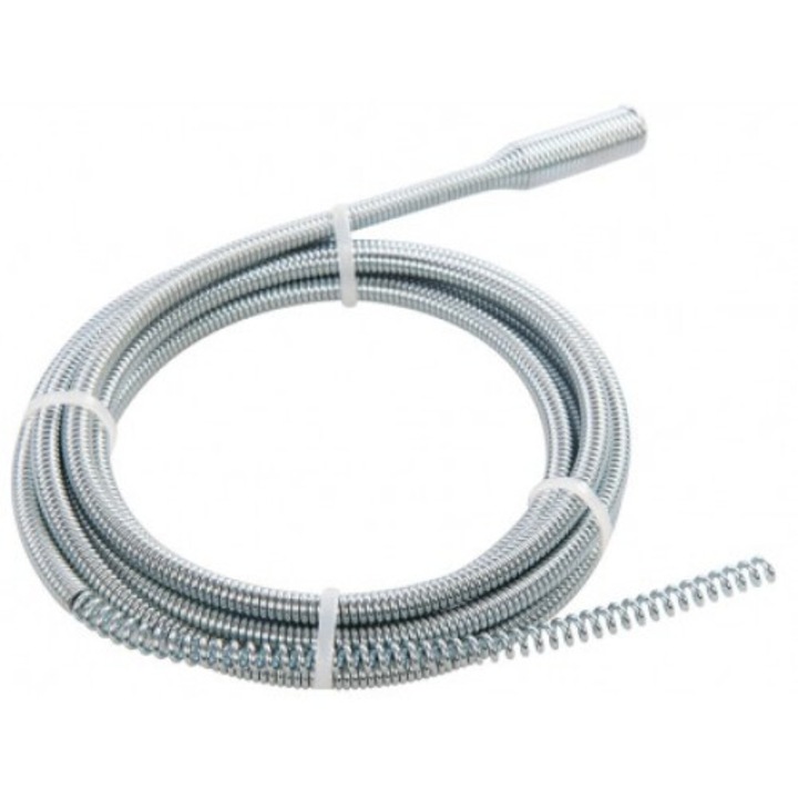 Spirala de desfundat, Silverline, 1,8 m x 6 mm, cu maner integrat, pentru indepartarea blocajelor