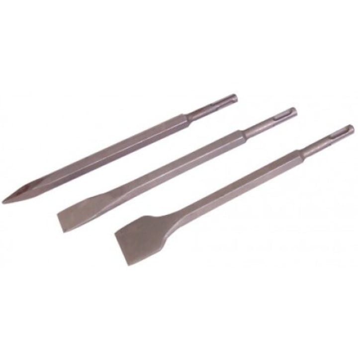 Комплект от 3 длета, Silverline, Стомана, 250 мм, Сребърно