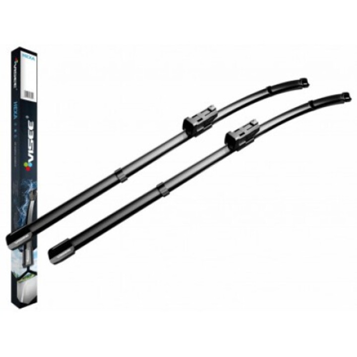 Set de stergatoare Visee HEXA 650x480mm, montaj H012, performanta ridicata, rezistenta UV