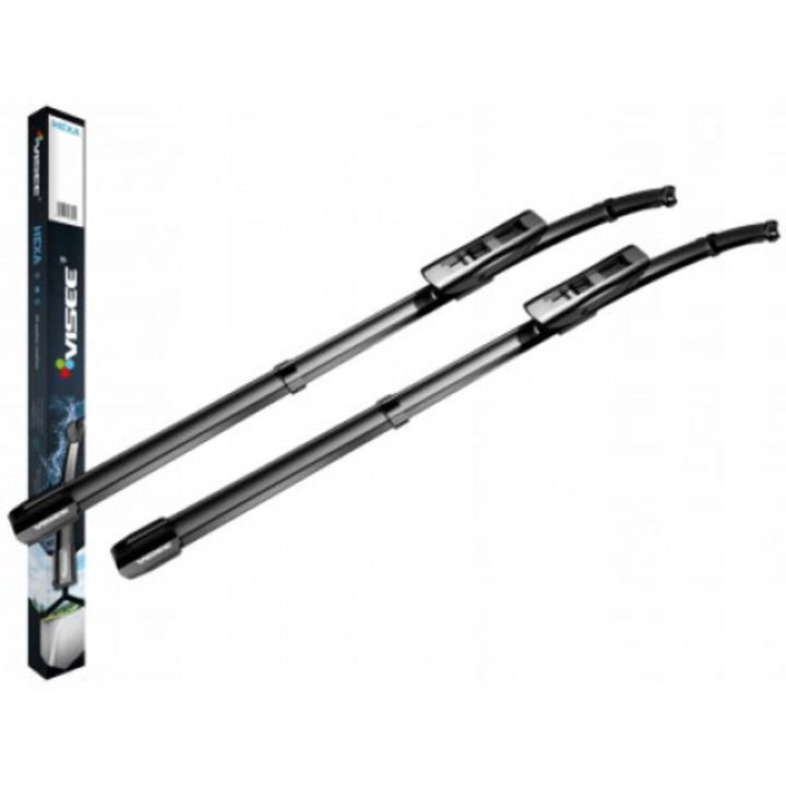 Set 2 stergatoare VISEE HEXA, 550x480 mm, Negru