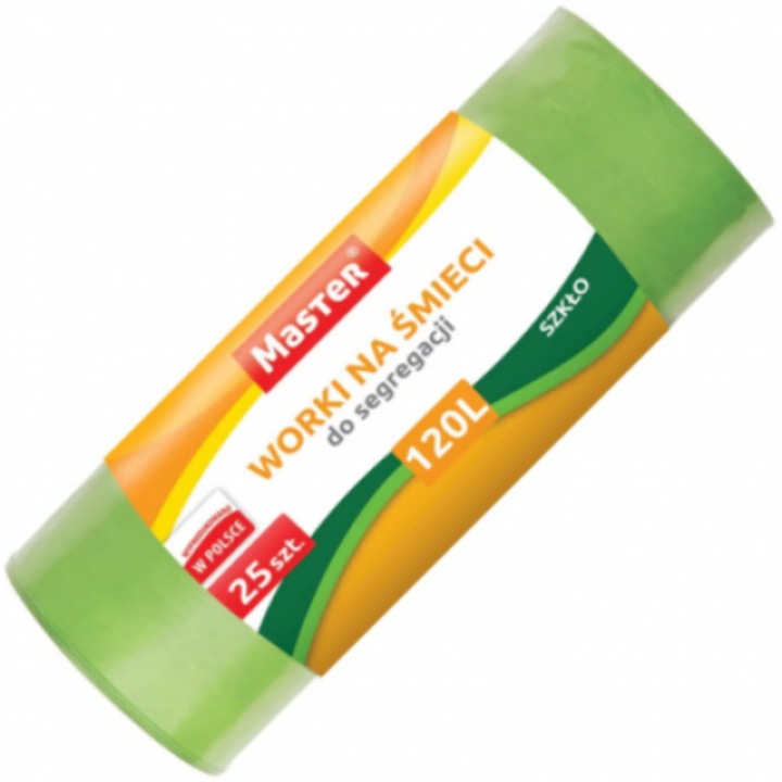 Mester szemetes zsákok, 120L üveghez, 25 db, zöld