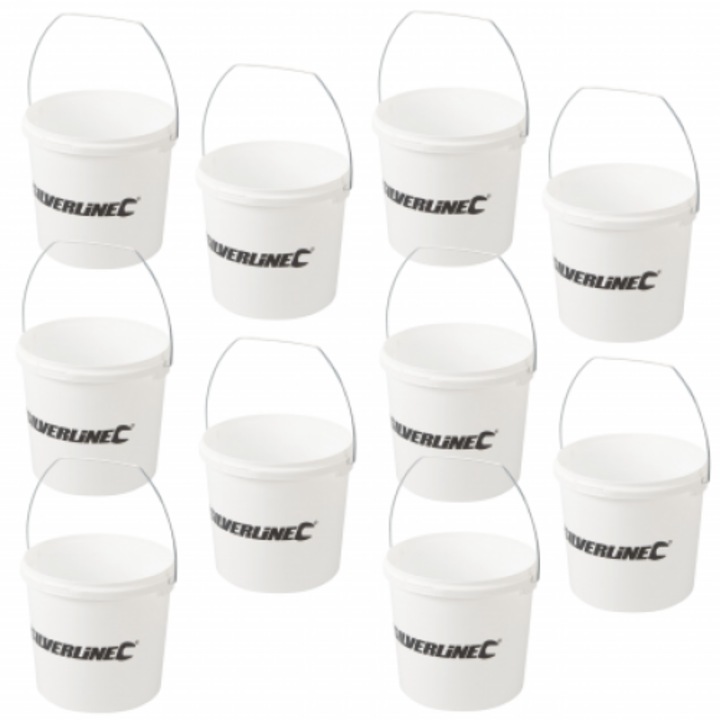Set 10 recipiente vopsea, Silverline, polipropilena, 2.5L