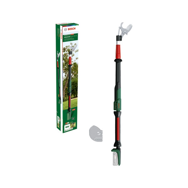 Foarfeca electrica pe acumulator pentru taiat crengi la inaltime Bosch AdvancedPrune18V-45, 18 V, taiere tip bypass, lame otel, grosime maxima taiere 45 mm, inaltime taiere 1.2 m,
