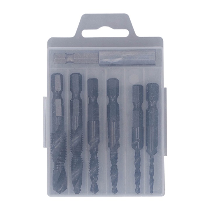 Set burghie si taietoare Enforose, 6 dimensiuni, otel rapid, pentru fonta si otel inoxidabil