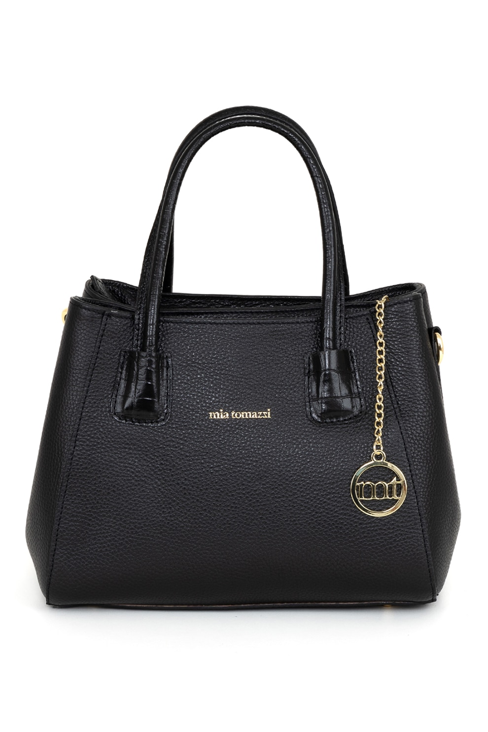 Mia Tomazzi, Geanta tote cu accesoriu logo, Negru - eMAG.ro
