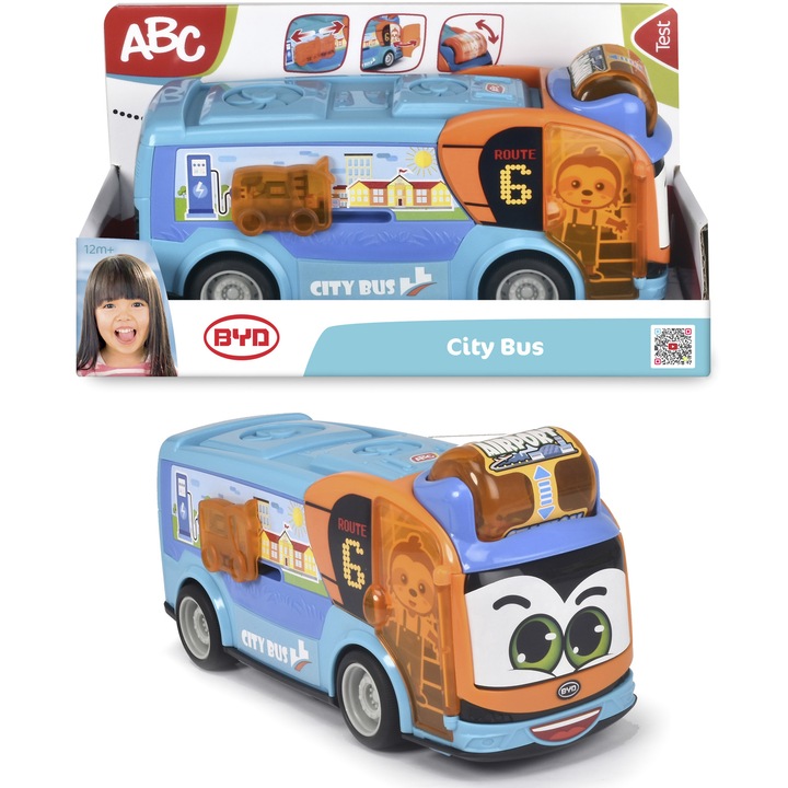 ABC játékautó - BYD busz, 22 cm