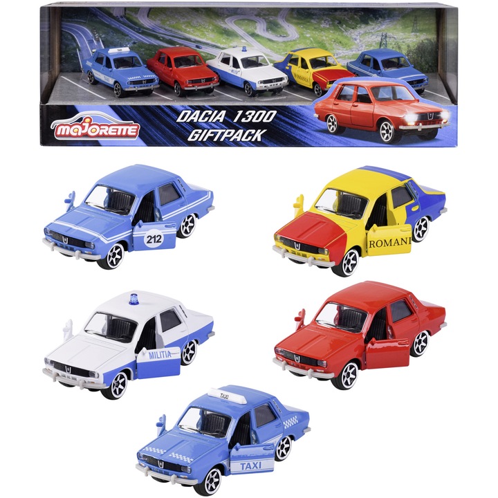 Set 5 masinute Majorette - Dacia 1300 Giftpack, scara 1:64