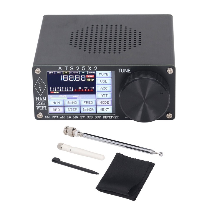 Receiver radio cu banda completa ATS25X2, scanare spectru, 64 functii, multicolor