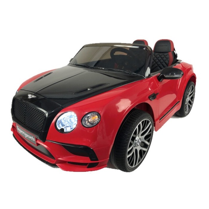 Masina electrica pentru copii BENTLEY CONTINENTAL SUPERSPORTS Rosu 12V telecomanda 2.4G, roti din cauciuc si scaun din piele