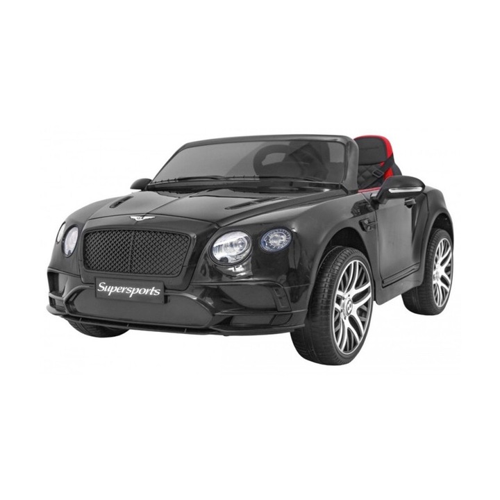 Masina electrica pentru copii BENTLEY CONTINENTAL SUPERSPORTS Negru 12V telecomanda 2.4G, roti din cauciuc si scaun din piele