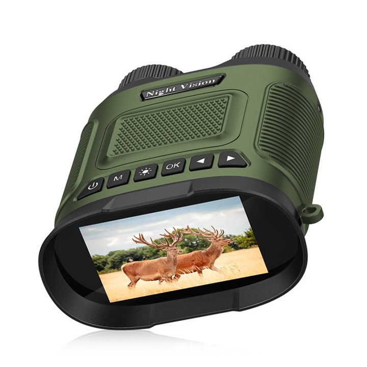Távcső, infravörös éjszakai látáshoz, hatótáv akár 350 méter, HD fotózás, kompakt és hordozható, 2500 mAh akkumulátor, 8x zoom, zöld