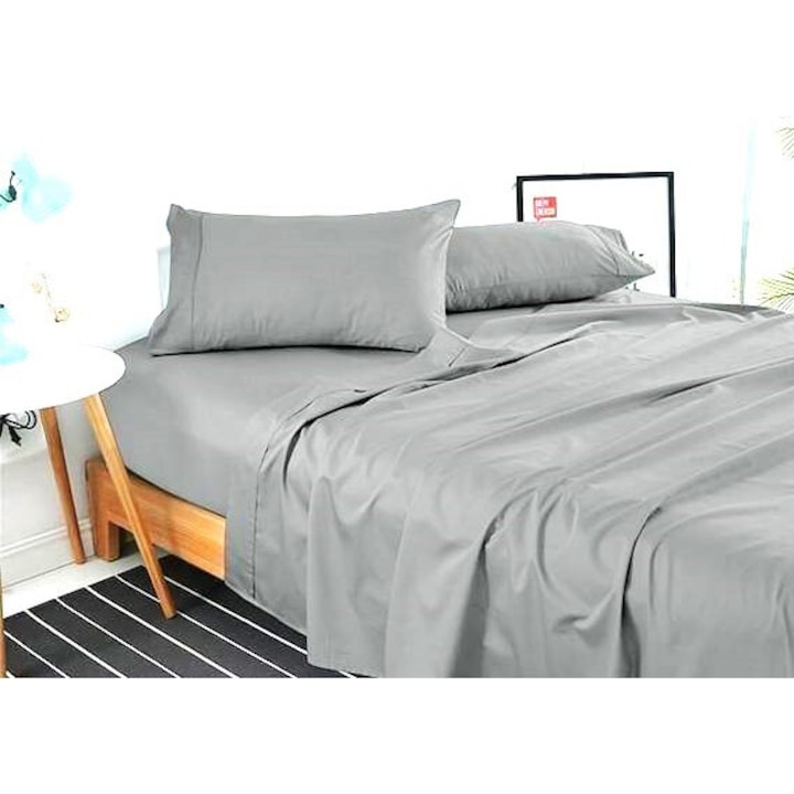 Ranforce pamut paplanhuzat, 220 x 200 cm, világosszürke