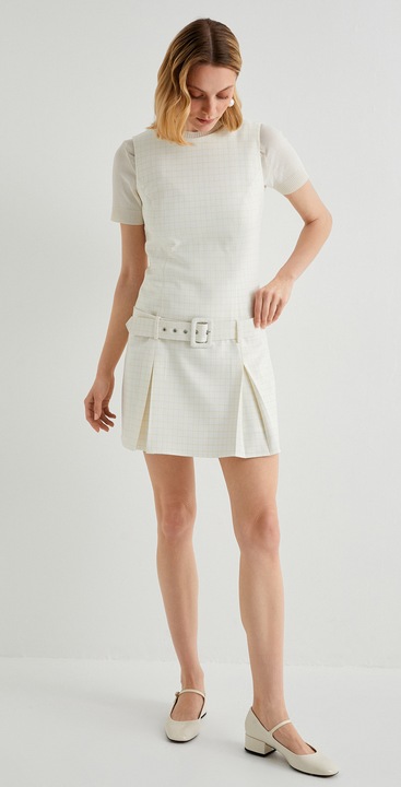 KOTON, Rochie scurta cu decolteu rotund, Alb