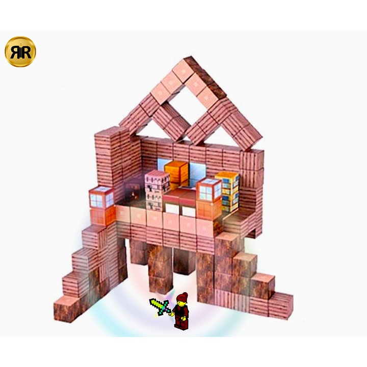 Set inteligent de constructie cu blocuri magnetice «RIR», Intra in lumea virtuala, 80 piese