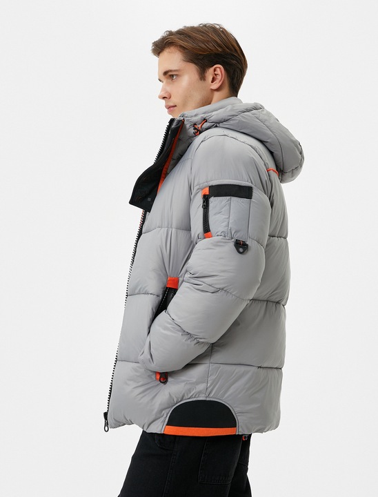 KOTON, Geaca cu buzunare cu fermoar, Gri