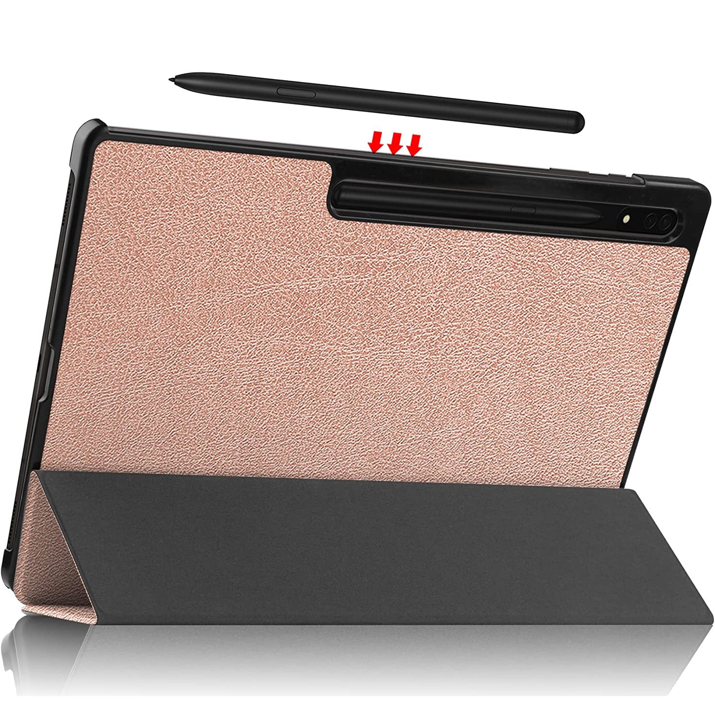 Husa pentru Samsung Galaxy Tab S10+/S9+/S9Fe+, 12.4'', UltraSlim de tip stand, functie sleep/wake-up, Smart Cover, model Pink, Sigloo