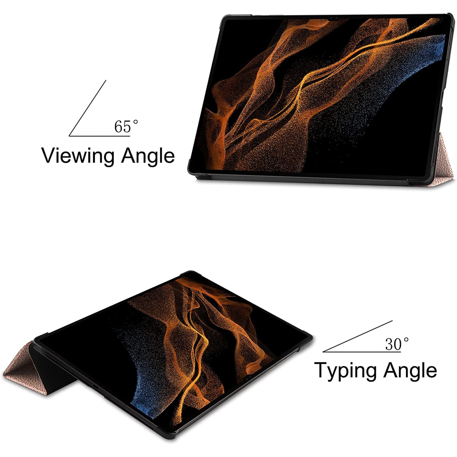 Husa pentru Samsung Galaxy Tab S10+/S9+/S9Fe+, 12.4'', UltraSlim de tip stand, functie sleep/wake-up, Smart Cover, model Pink, Sigloo