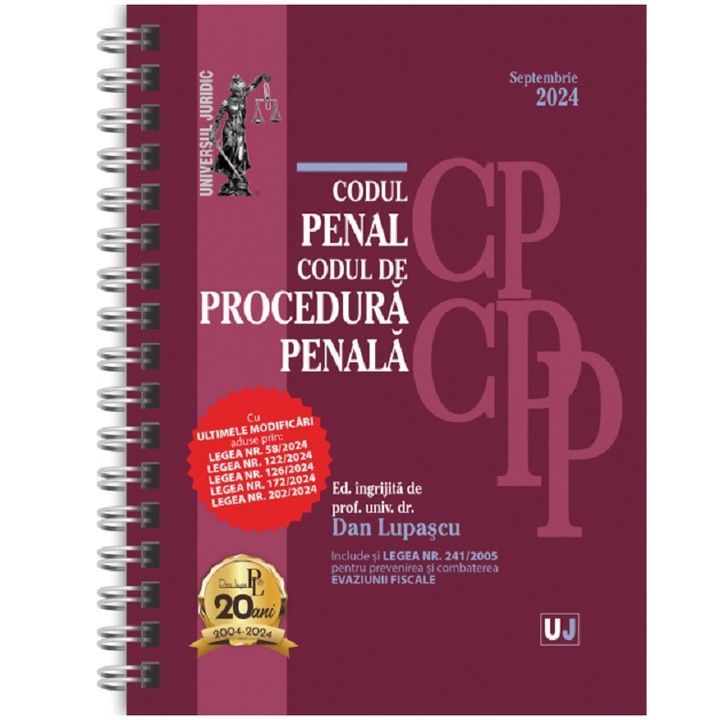 Codul penal si codul de procedura penala septembrie 2024 (editie spiralata), Lupascu Dan