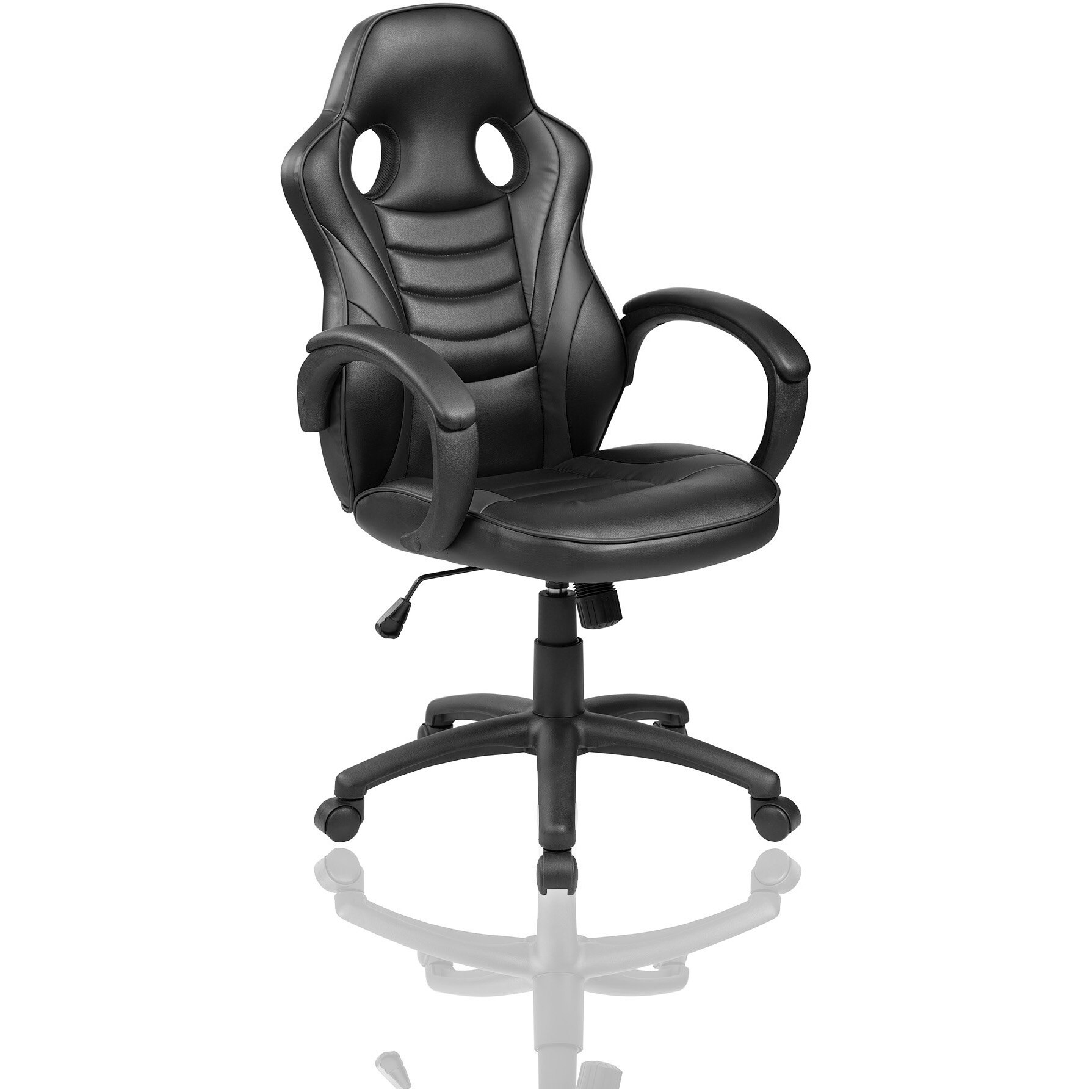 Scaun de birou Kring Tetris, inaltime reglabila, mecanism tilt, PU, Negru