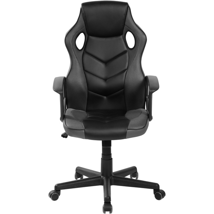 Scaun de birou Kring Mario, inaltime reglabila, mecanism tilt, PU, Negru