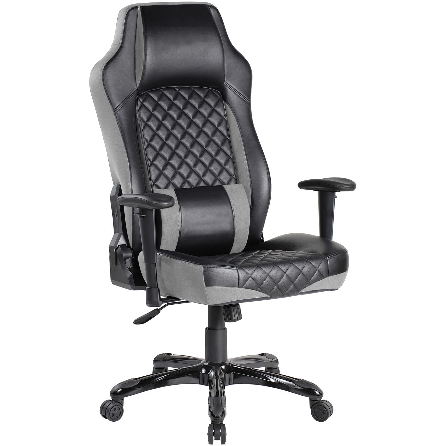 Scaun de birou Kring Race, inaltime reglabila, mecanism tilt, PU, Negru/Gri