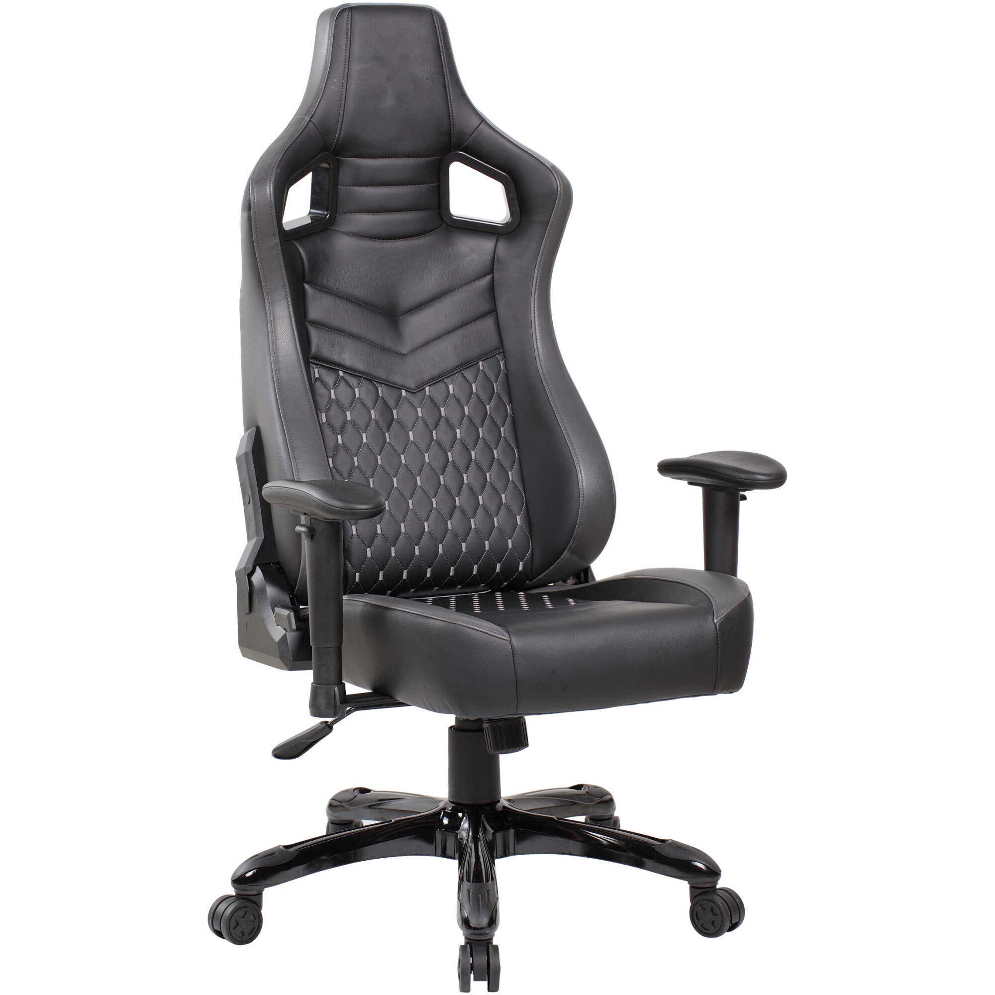 Scaun de birou Kring Grid, inaltime reglabila, mecanism tilt, PU, Negru/Gri