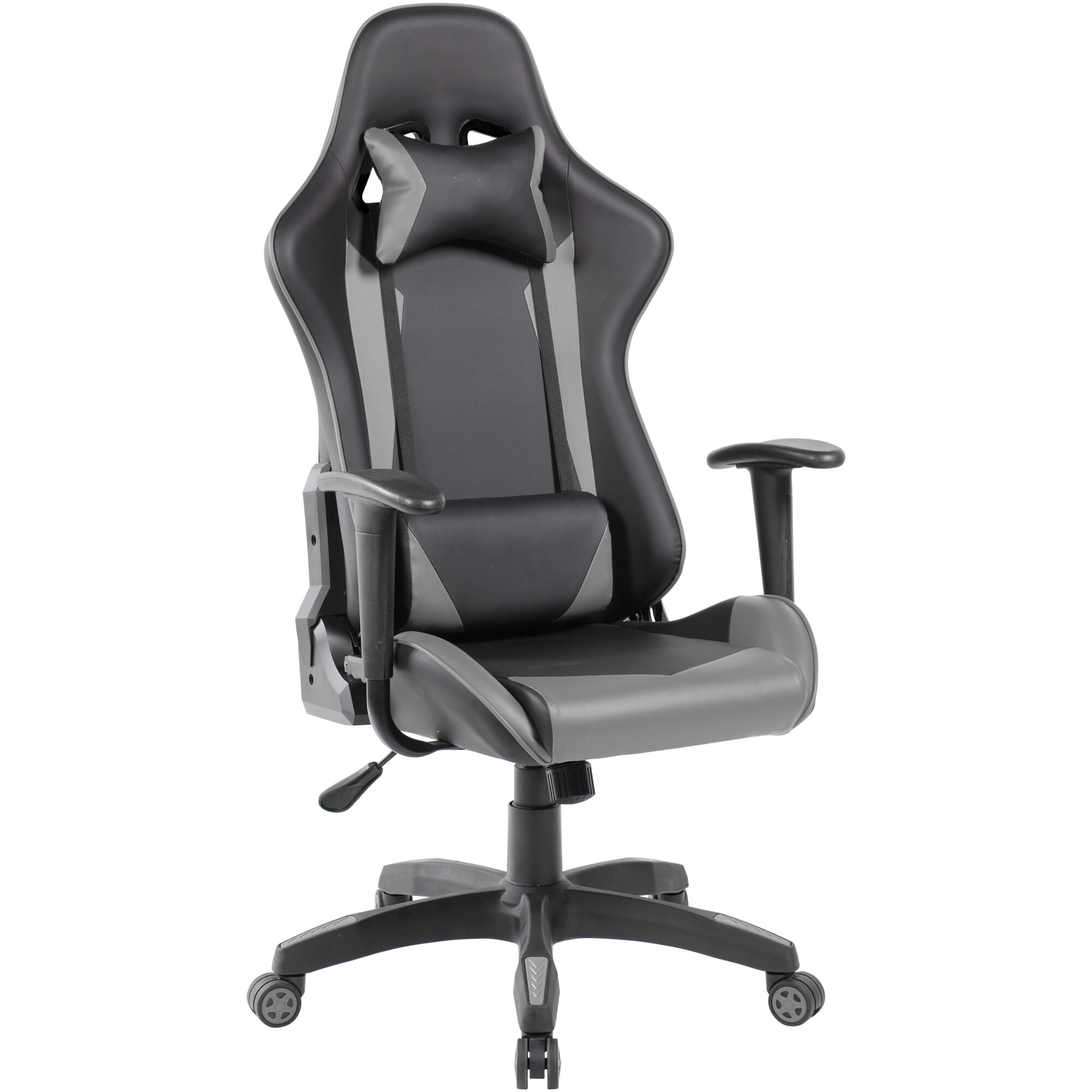 Scaun de birou Kring Sim, inaltime reglabila, mecanism tilt,PU, Negru/Gri