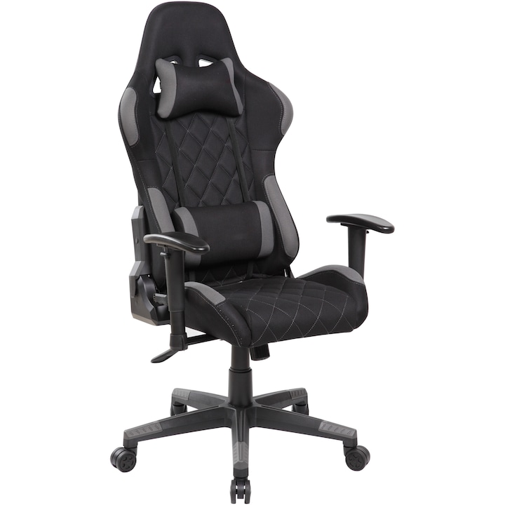 Scaun de birou Kring Crew, inaltime reglabila,mecanism tilt, material textil, Negru/Gri