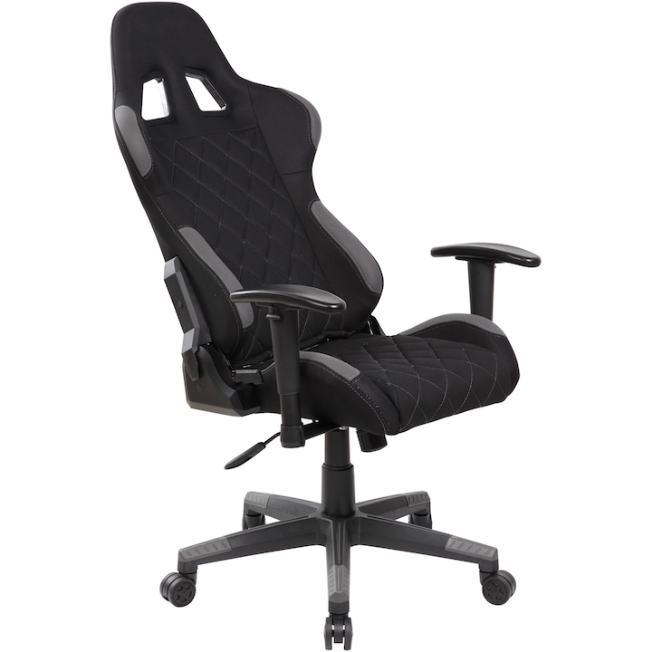 Scaun de birou Kring Crew, inaltime reglabila,mecanism tilt, material textil, Negru/Gri