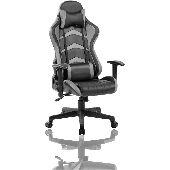 Scaun de birou Kring Blur, inaltime reglabila, PU, Negru/Gri