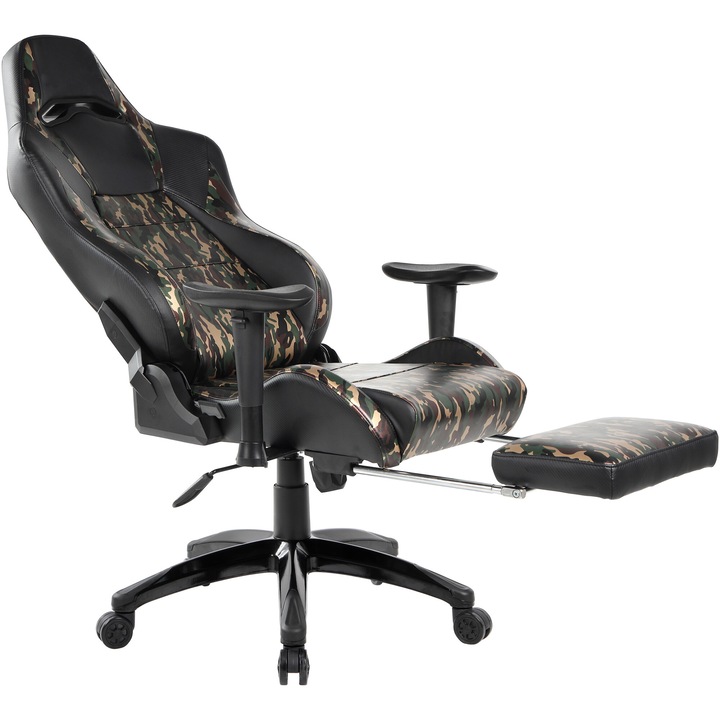 Scaun de birou Kring Combat, inaltime reglabila, PU, Negru