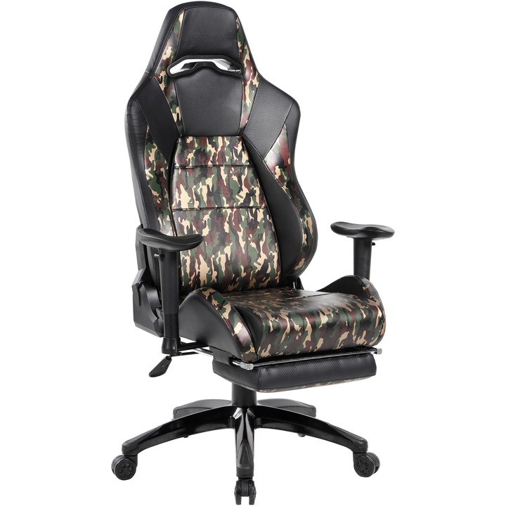 Scaun de birou Kring Combat, inaltime reglabila, PU, Negru