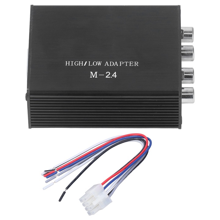 Convertor audio de inalta la joasa Enforose, 280W, 2 intrari, 4 iesiri, aluminiu, DC 12V