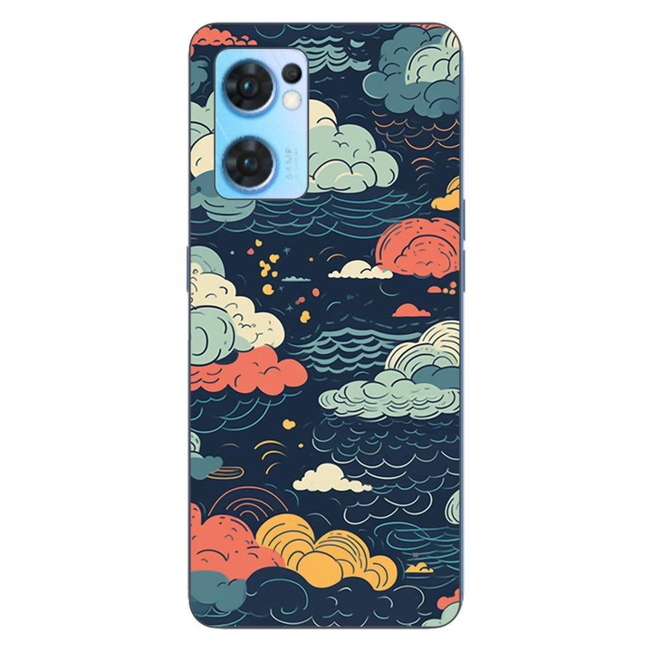Капак, съвместим с Oppo Reno7 5G Silicon Gel Tpu Модел Mystic Night Sky