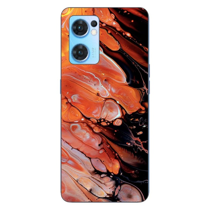 Капак, съвместим с модел Oppo Reno7 5G силиконов гел Tpu Abstract Lava Flow