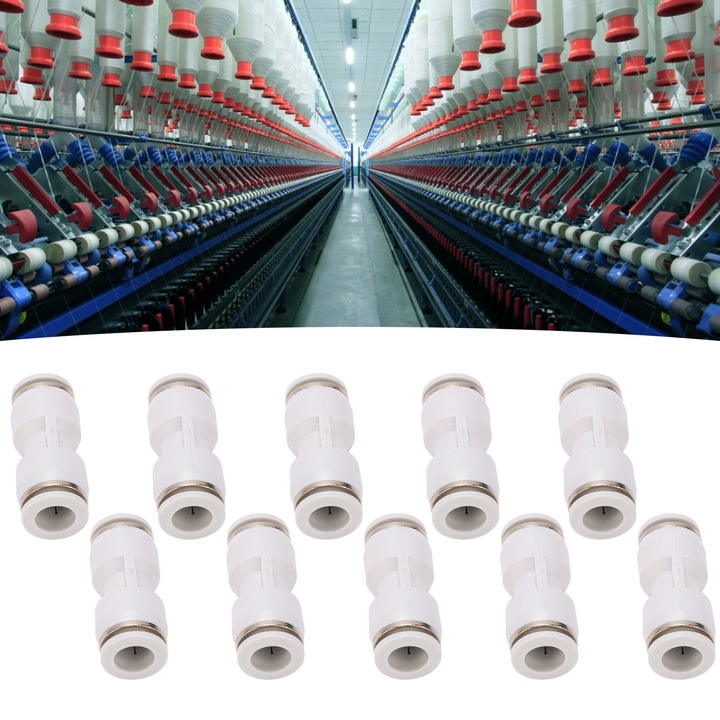 Jormftte egyenes csatlakozók, 10 db-os készlet, rozsdamentes acél, gyanta, 0,1-1,5 MPA, PU csövekhez